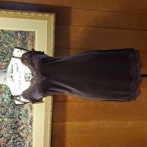 Whyte Eyelash Purple Velvet Lace Slip Dress, S, Excellent